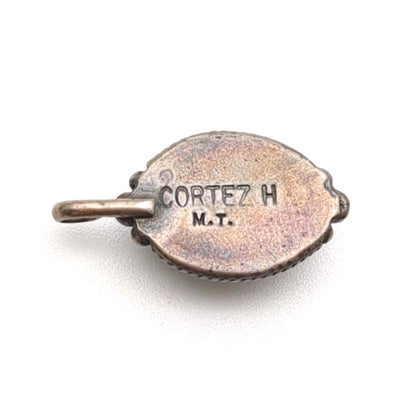 Navajo Indian Jewelry CORTEZ Ring US 4.5 / EU 48 Pendant Top Turquoise SV925