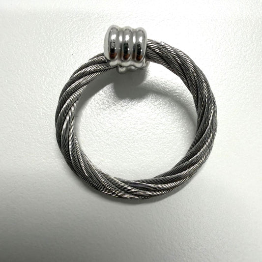 PHILIPPE CHARRIOL Celtic Wire Ring Silver Stainless Steel Size US 6.5 / EU 53