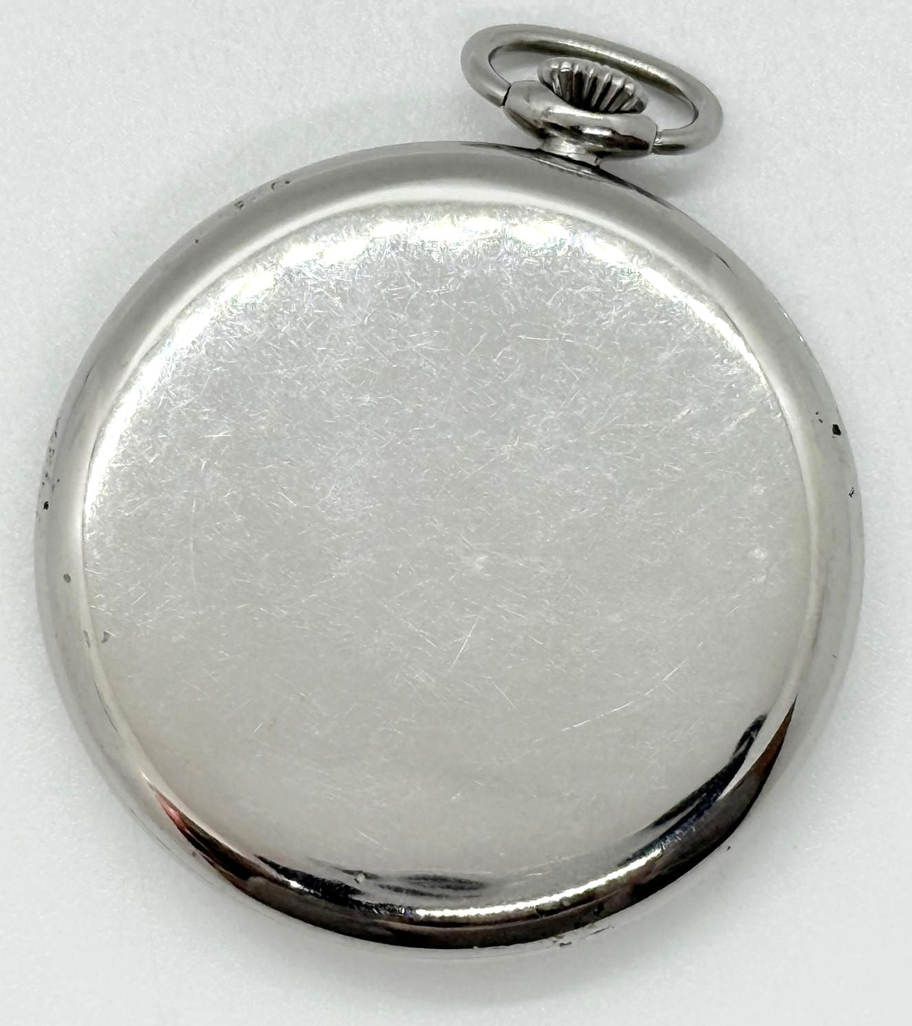 IWC Schaffhausen Pocket Watch Beige Dial Manual Wind Mens Silver Tone Swiss Made