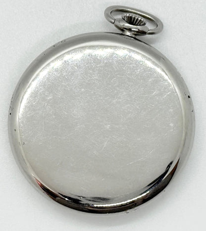 IWC Schaffhausen Pocket Watch Beige Dial Manual Wind Mens Silver Tone Swiss Made