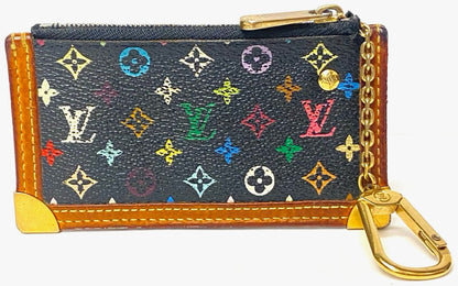 Louis Vuitton M92654 Monogram Multicolor Pochette Cles Coin Case Noir Black