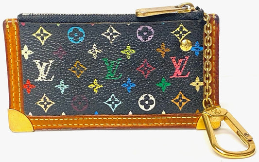 Louis Vuitton M92654 Monogram Multicolor Pochette Cles Coin Case Noir Black