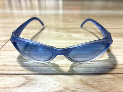 Arnette Falcon Sunglasses Oval Frame Blue Silver Blue Lens Made in Italy Used