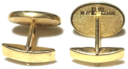 MICHAELA FREY WIEN Enamel Lion Crest Cufflinks Gold Tone Austria Vintage