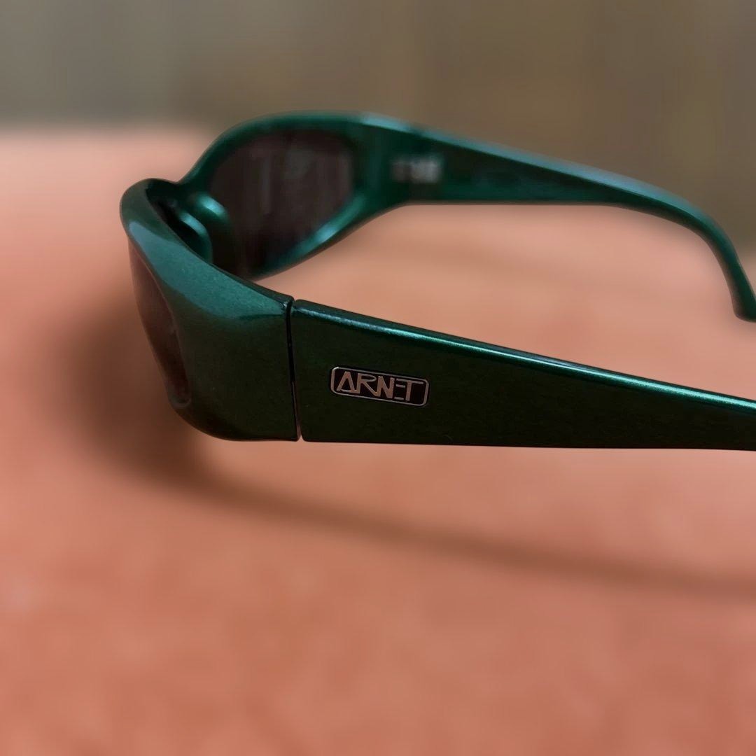 Arnette Catfish Vintage 90s Sunglasses Green Frame Dark Lens Skater Surfer