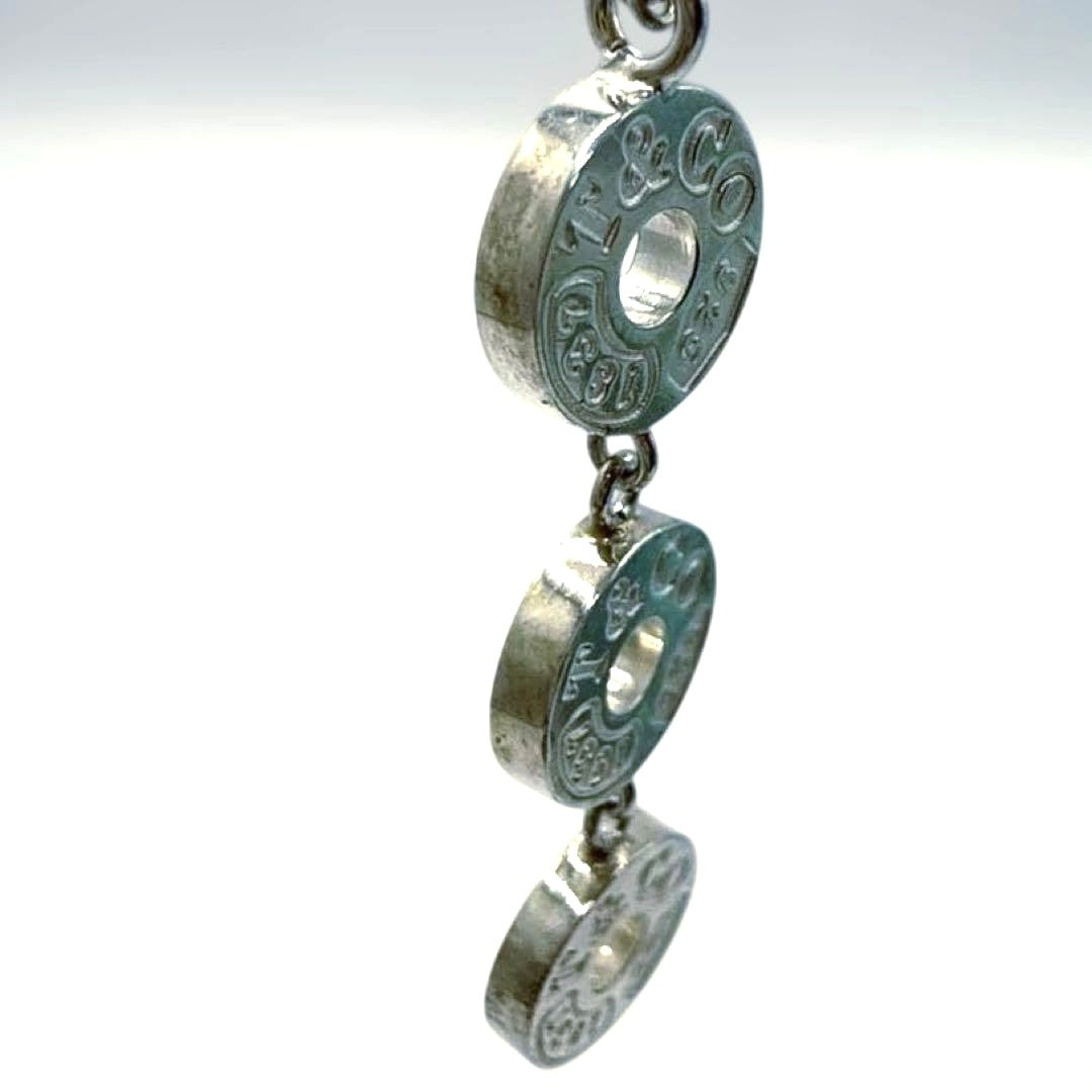 Tiffany & Co. 1837 Three Drop Circle Necklace Silver 925 Pendant Chain 16in