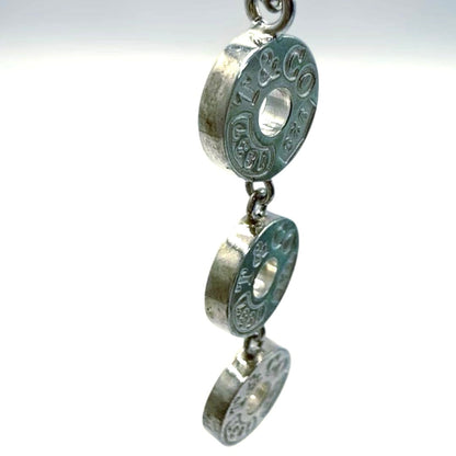 Tiffany & Co. 1837 Three Drop Circle Necklace Silver 925 Pendant Chain 16in