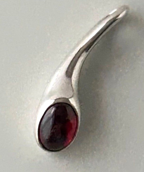 Georg Jensen Pendant Top Garnet Silver 925 Charm 0.8in Authentic Pre-Owned