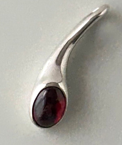 Georg Jensen Pendant Top Garnet Silver 925 Charm 0.8in Authentic Pre-Owned