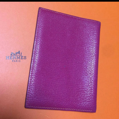 HERMES Agenda Notebook Cover Bicolor Purple Orange Leather Made in France Used