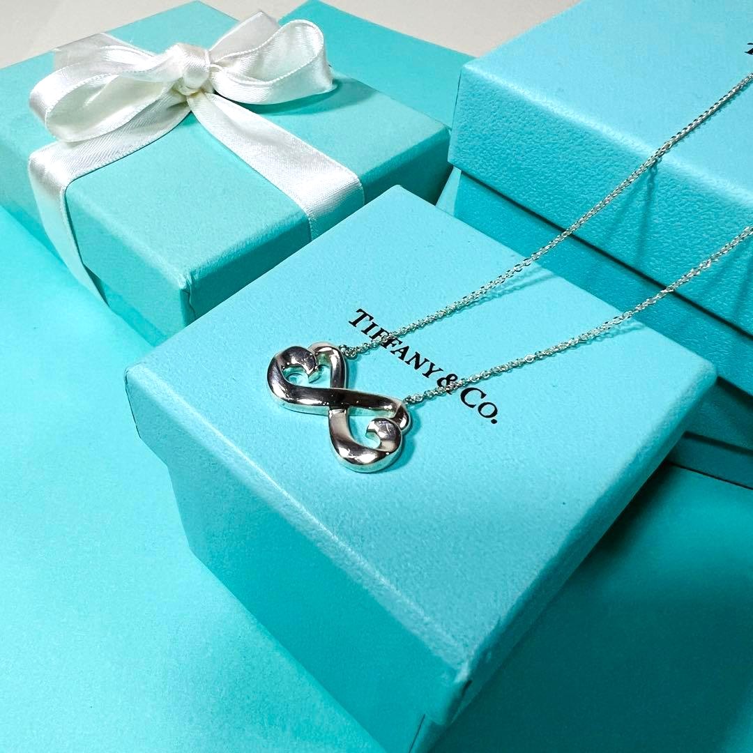 TIFFANY & CO Double Loving Heart Necklace Paloma Picasso Sterling Silver SV925