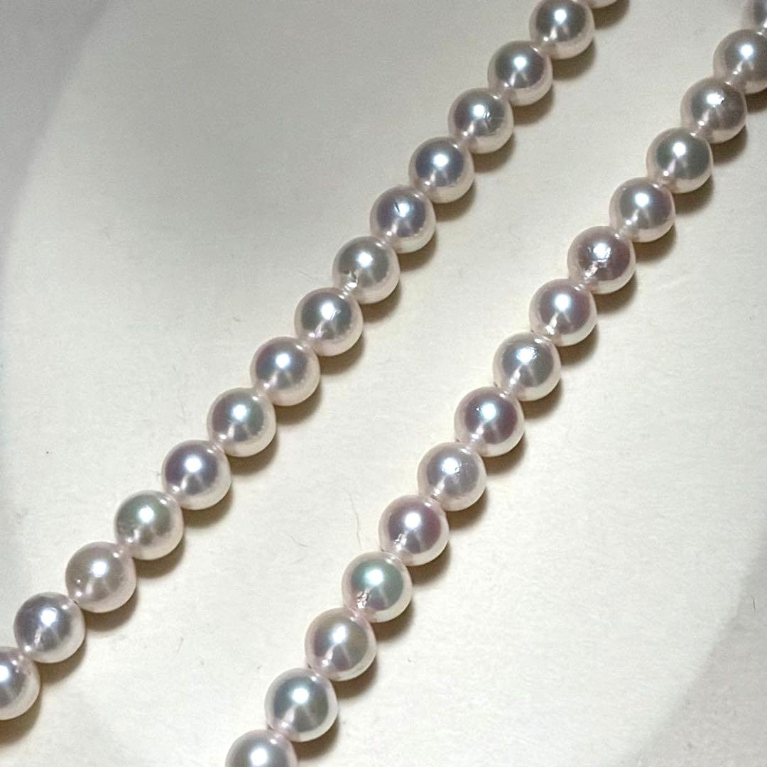 Akoya Pearl Necklace White 7.0mm Silver Flower Clasp 39cm 15.4in Japan