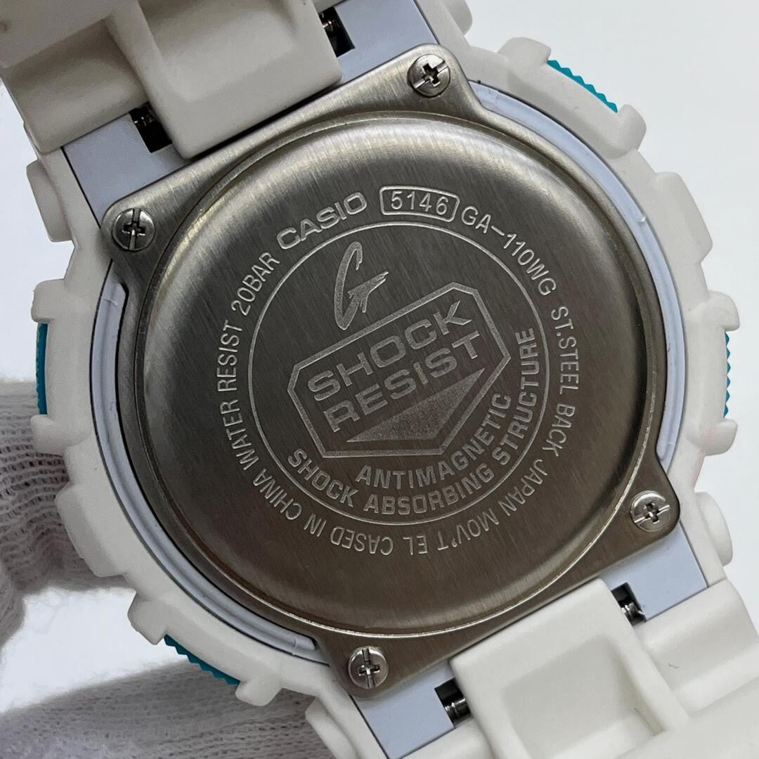 CASIO G-SHOCK GA-110WG-7AJF Mens Analog Digital Watch White Blue Resin 51mm