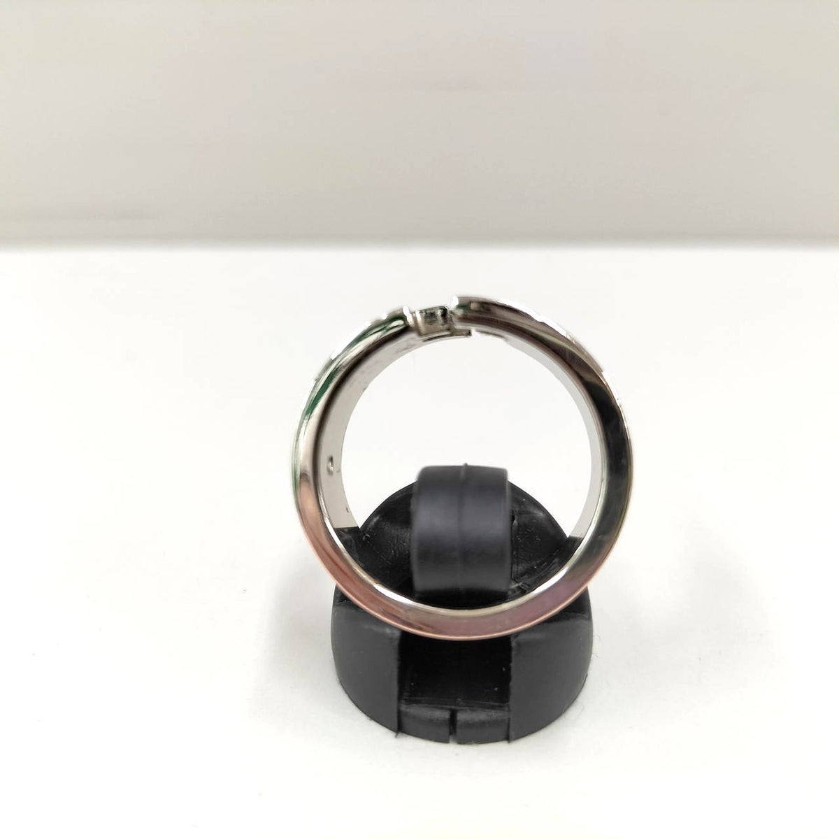 FENDI FF Logo Cutout Wide Band Ring Silver Tone US9 EU60 Made in Italy Preowned