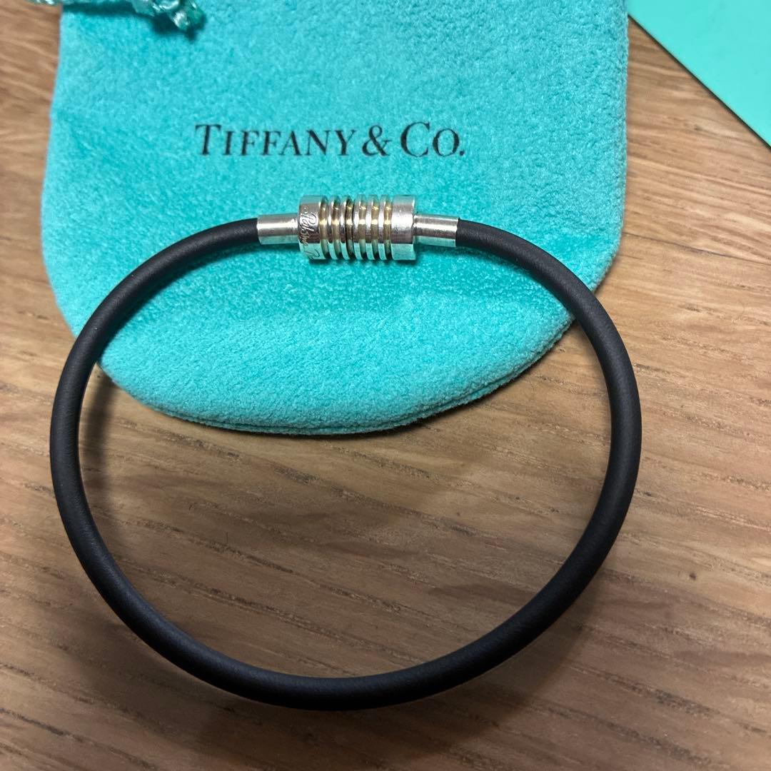 Tiffany & Co Sterling Silver 925 Rubber Surfer Bracelet Paloma Picasso 19.5cm