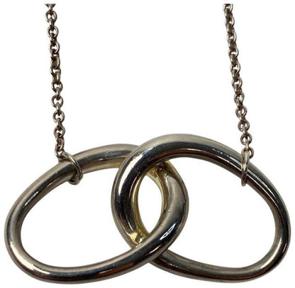 Tiffany & Co Double Loop Necklace SV925 Sterling Silver Interlocking Circles