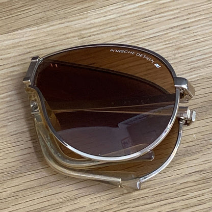 CARRERA PORSCHE DESIGN 81-23132 Folding Sunglasses Silver Gold Vintage Austria