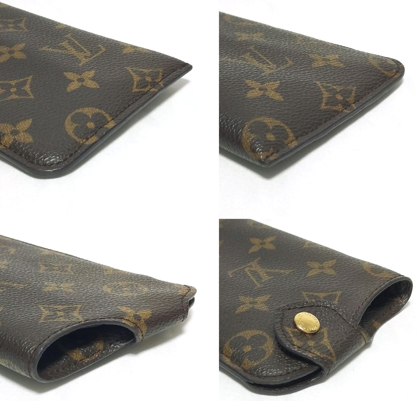 Louis Vuitton Monogram Etui Lunettes GM Glasses Case M66544 Brown Authentic Used
