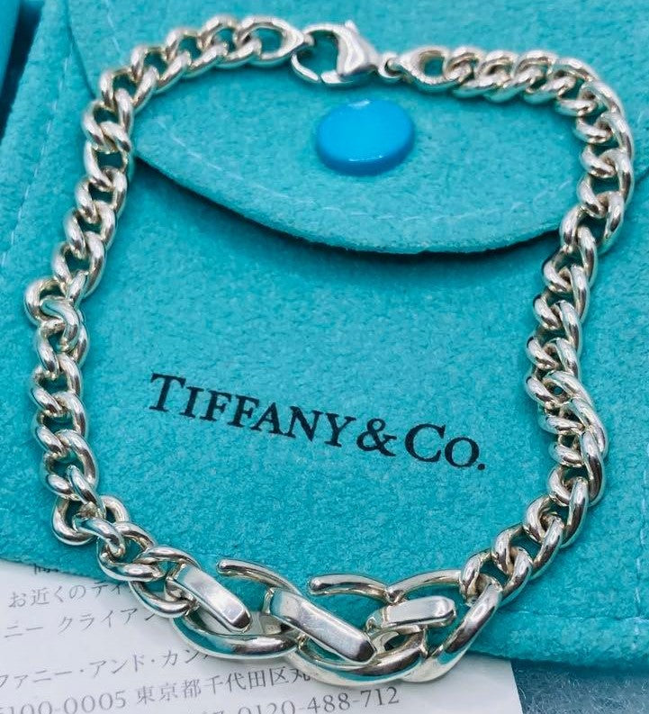 Excellent Tiffany & Co Sterling Silver 925 Forge Link Bracelet 19cm No Box