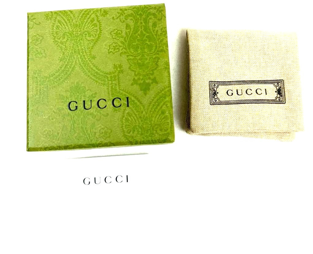 GUCCI Interlocking G Hoop Earrings Silver SV925 5.5cm(2.2") New Unused Japan