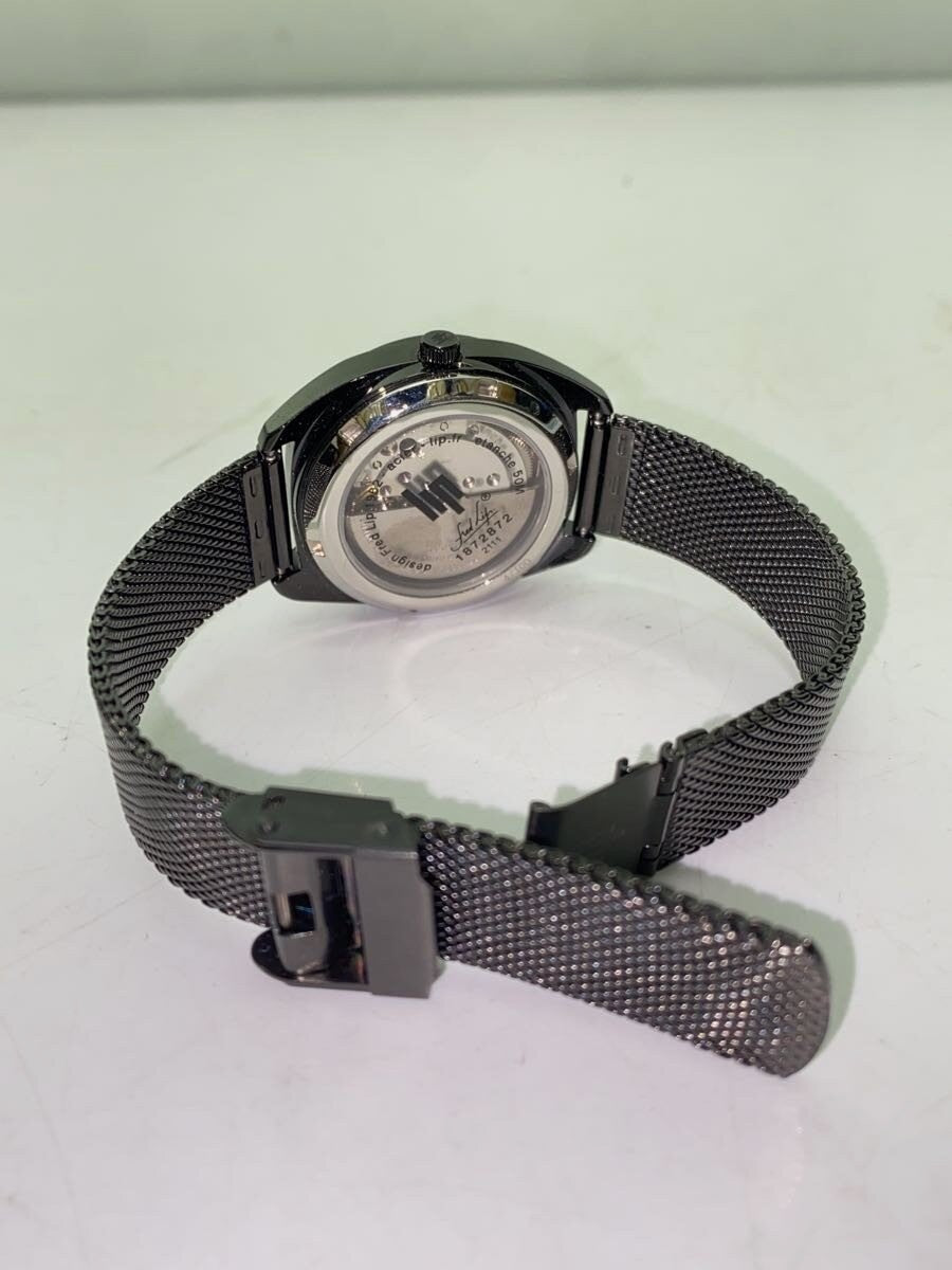 LIP Automatic Watch Black Steel Mesh Band Date Display Analog Men 37mm France