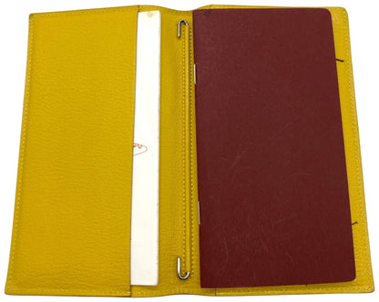 HERMES Agenda GM Cover Yellow Leather Planner Notebook Holder Authentic France