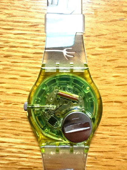 Swatch x Jamie Hewlett Gorillaz Quartz Watch GK230 Clear Band Swiss 1997 Vintage