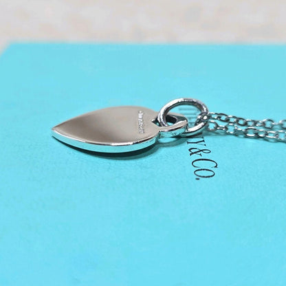 Tiffany & Co Notes Heart Tag Pendant Necklace Sterling Silver 925 SV925 16.5in