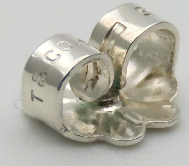 Tiffany & Co Heart Ribbon Earrings Silver 925 18K Gold Combo Studs 11mm Auth