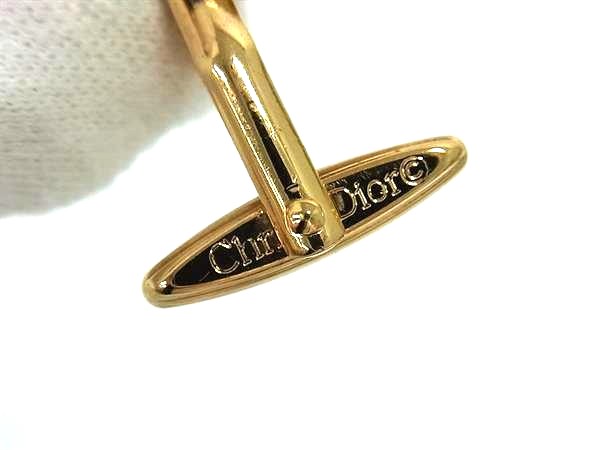 Christian Dior Vintage Cufflinks Tie Tack Pin Set Gold Tone Authentic Japan Used