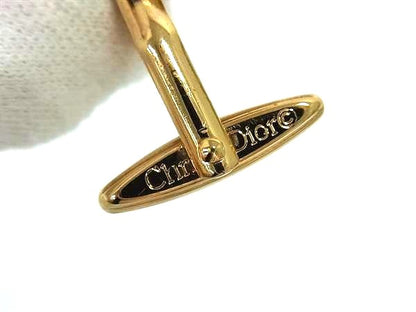 Christian Dior Vintage Cufflinks Tie Tack Pin Set Gold Tone Authentic Japan Used