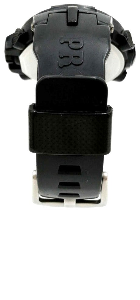 Casio Pro Trek Triple Sensor Tough Solar Ana-Digi Watch Black PRW-6000 Used