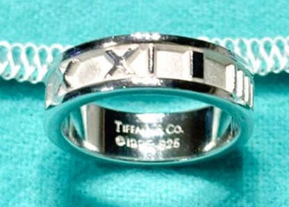 Tiffany & Co. Atlas Band Ring Sterling Silver 925 US6 EU51 Authentic 1995
