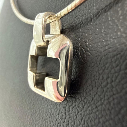 Tiffany & Co. Piastrelle Cross Necklace Silver SV925 Square Pendant Rare Used