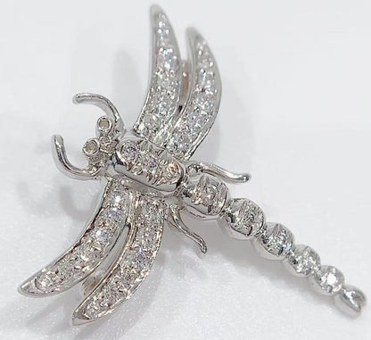 Tiffany & Co Enchant Dragonfly Brooch Diamond Platinum PT950 21.5mm Authentic