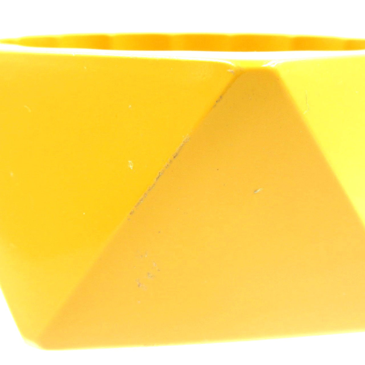 GUCCI Acrylic Geometric Bangle Bracelet Mustard Yellow 8.3in Italy Authentic