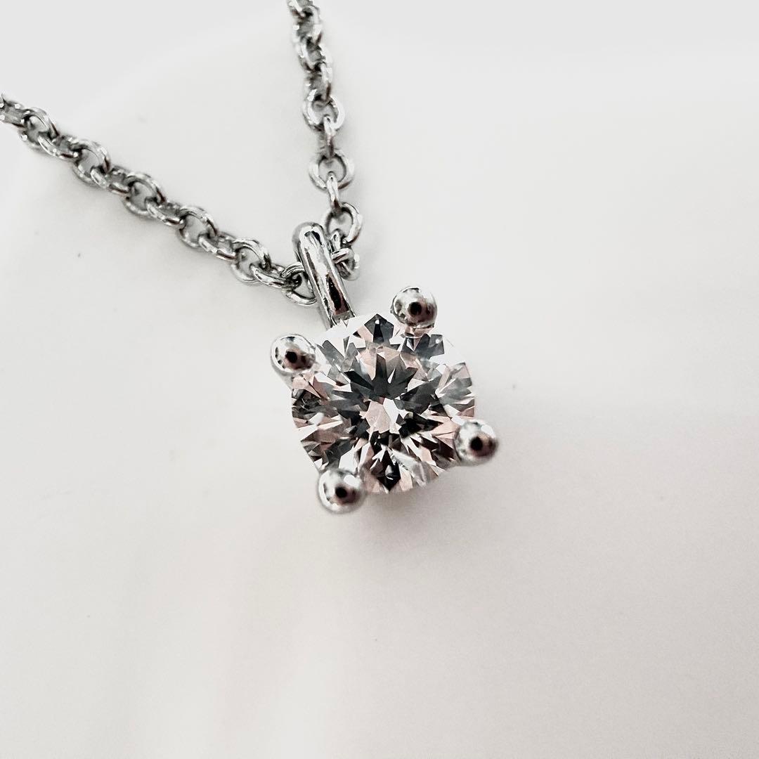Tiffany & Co Solitaire Diamond 0.17ct Platinum PT950 Necklace Pendant 42cm 16.5"