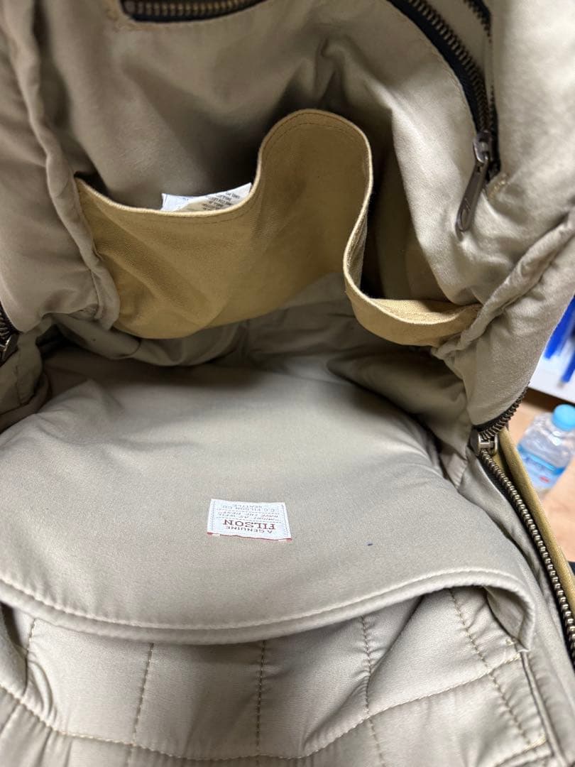 FILSON Journeyman Backpack Tan Tin Cloth Rugged Twill Leather Laptop Bag USA
