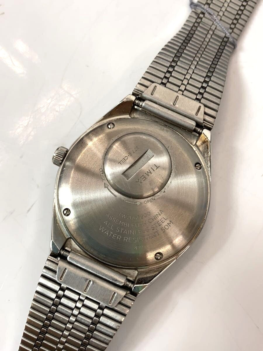 Timex Q Timex 1979 Reissue Quartz Watch Black Dial Green Black Bezel Steel Used