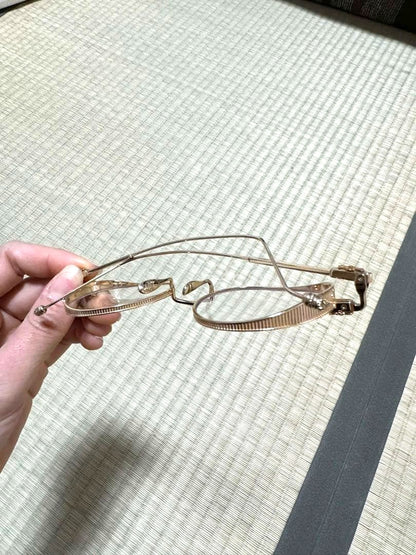 Chrome Hearts Vagabond Clear Glasses Gold Metal Round Frame Authentic Japan Used