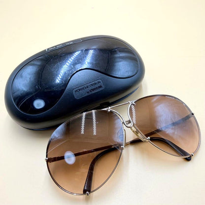 PORSCHE DESIGN by CARRERA Mod 5621 Large Sunglasses Gold Metal Brown Vintage