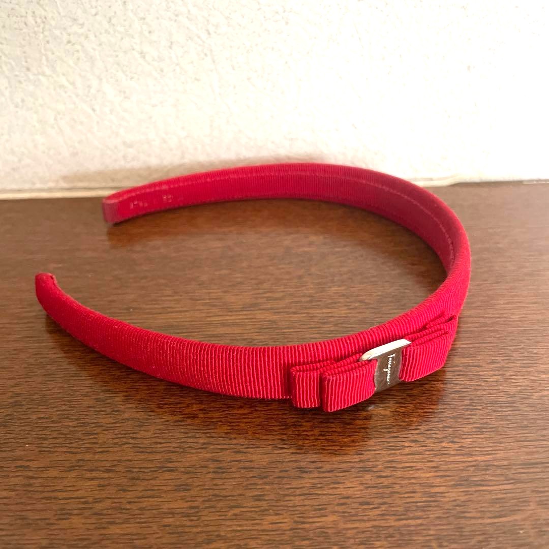 Salvatore Ferragamo Authentic Vara Bow Headband Pink Slim Type Used Great