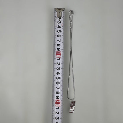 Christian Dior Trotter No2 Silver Tone Metal Red Square Plate Necklace