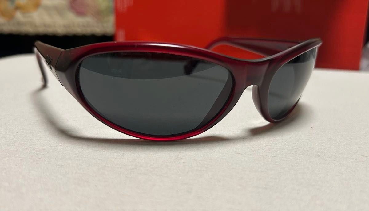 Arnette Raven Vintage Sunglasses Red Wine Oval Frame Gray Lens Mens Womens 90s