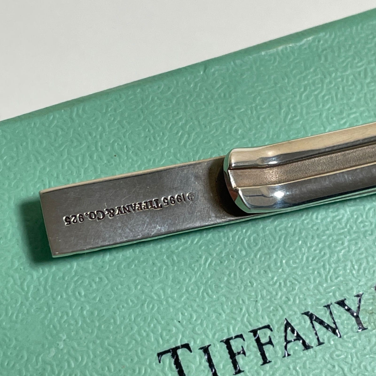 Tiffany & Co. Atlas Tie Bar Clip Sterling Silver 925 Authentic Vintage 1995