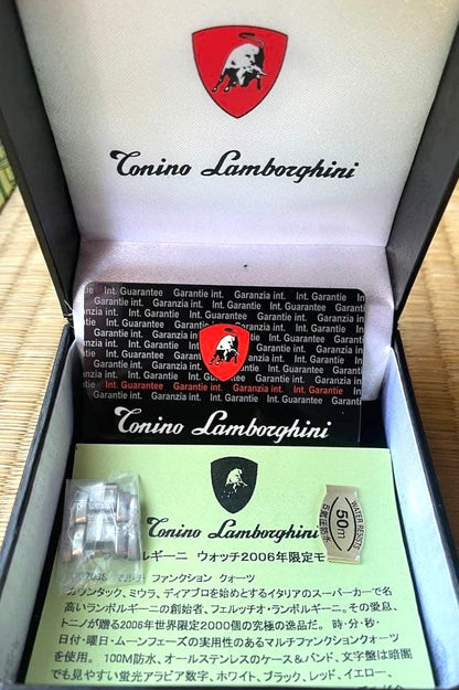 Tonino Lamborghini Men Watch Blue Dial Silver Stainless Steel 2006 Ltd W/ Box