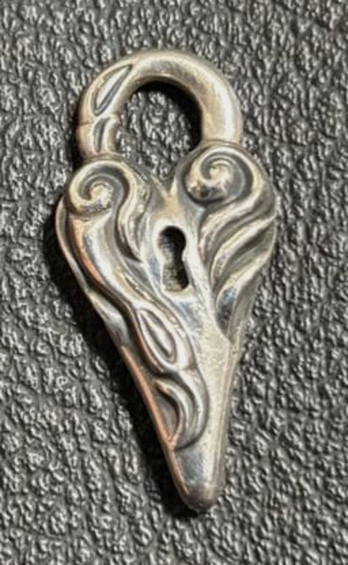 Lone Ones Swan Dive Heart Lock Pendant Charm Silver Used Excellent Authentic