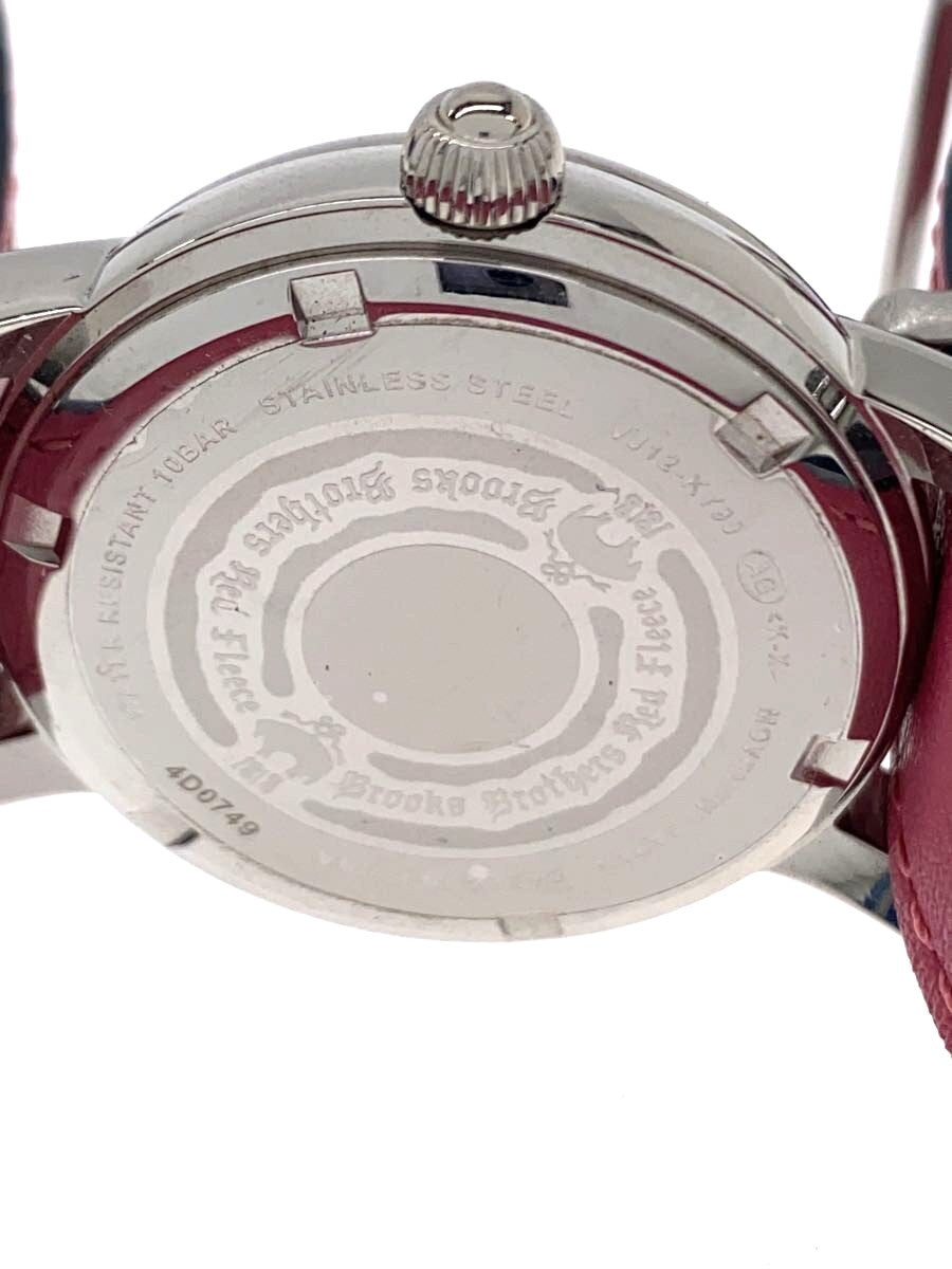 Brooks Brothers Red Fleece Quartz Watch Date Navy Dial Pink Leather Band VJ12