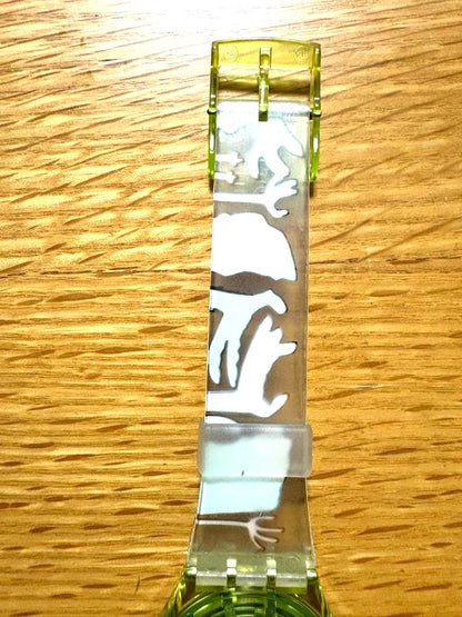 Swatch x Jamie Hewlett Gorillaz Quartz Watch GK230 Clear Band Swiss 1997 Vintage