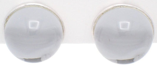 Baccarat Round Clip-On Earrings Silver 925 Crystal Clear 0.6x0.6in Authentic